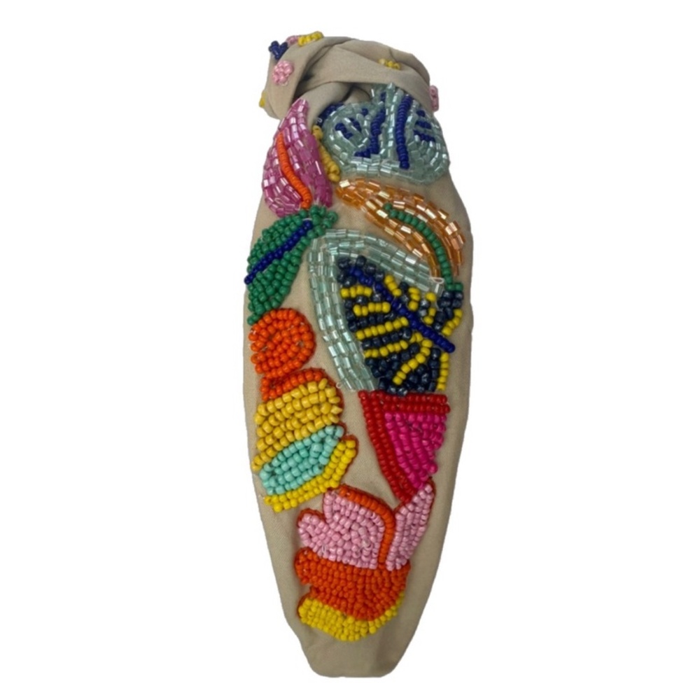 213.  NEW Brooke Shade Exclusive The Tropics in Tan Beaded Headband